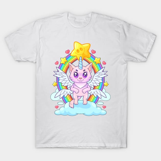 cute cat unicorn T-Shirt by YMFargon